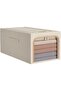 Foldable storage bag/moving bag with transparent window, suitable for clothing, bedding, blankets, etc. (khaki, 30x45x23 cm)