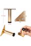 Four adjustable gold-plated metal furniture legs, suitable for modern sofas, coffee tables, TV cabinets, and bathroom vanities; height adjustable. - 4