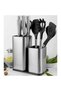 2-in-1 Stainless Steel Knife Holder, Knife Block, Cutlery Box, Kitchen Storage Set, Scissors Holder, Knife Holder (Knife Not Included) (Black) - 5