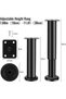 4-piece set of furniture legs, 18-30 cm adjustable, metal bathroom furniture legs, suitable for sofas, cabinets, tables, and chairs - black. - 2