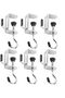 6-Piece Adjustable Stainless Steel Clip-on Desk Holder for Offices Homes Dorms Dining Tables Portable Bags Backpacks Headphone Storage