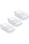 Three-piece refrigerator storage box set with dividers - transparent storage boxes, suitable for kitchen, refrigerator, and other storage needs.