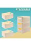 Household storage boxes - Foldable storage boxes - Geschikt voor for bathrooms, kitchens, wardrobes, & offices, 3-Pack (47.5*28*25cm) - 3