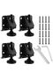 (Black) A set of 4 adjustable furniture leveling feet, M10, suitable for tables, shelves, cabinets, and workbenches, with locking nuts.