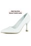Suzanna White Genuine Calfskin Pointed Toe Classic Thin Heeled Stiletto Bridal Shoes - 4