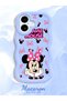 iPhone 16 Plus Compatible Wavy Frame Mouse Cartoon Patterned Quality Silicone Phone Case