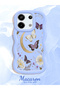 Poco X6 5g Compatible Wavy Frame Moon Butterfly and Flower Pattern Silicone Phone Case