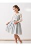 Nostalgic Collar Detailed Bowknot Girls' Dress