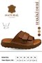 Genuine Leather Men's Slippers - Genuine Leather Men's Slippers with Soft Thick Soles Yc Tan - 4