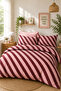 Milbay Group Burgundy Light Pink Wavy Striped Double Duvet Cover Set Organic Form Patterned Duvet Cover - 3