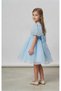 Blue Caroline Balloon Skirt Balloon Sleeves Ribbon Girls' Baby Girl Dress - 3