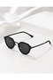 Anastasia Metal Men's Unisex Oval Round Black Uv400 Protected New Season Sunglasses - 2