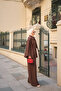 Women's Shawl Detailed Shirt Set Brown - 4