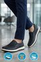 Men's Navy Blue Genuine Leather Easy-To-Wear Comfortable Sole Casual Shoes Loafer 6501 m - 3