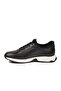 Black Genuine Leather Rubber Laced Comfortable Sole Men's Casual Shoes M6630 m - 4