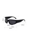 Two-pack, unisex sunglasses, steampunk hip-hop style, lightweight and sun-protective, oval-shaped outdoor UV400 sports sunglasses. - 3