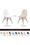 Six-piece Nordic style elastic dining chair cover set - Beige - 4