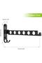 Foldable clothes hooks, wall-mounted clothes racks, folding hooks, wall hooks, clothes racks, clothes rods, wall-mounted, aluminum - 4
