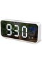 Digital alarm clock, mini digital clock, LED alarm, thermometer function, snooze function, 2 alarms, 12/24-hour format, USB powered (white).