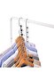 12 space-saving clothes racks, 6-hole hangers, made of stainless steel, suitable for storing everyday items. - 4