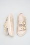 Nadia Beige Women's Daily Buckle Detailed Double-Strapped Elastic Stylish Comfortable Casual Orthopedic Sandals - 3