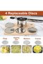 Potato peeler, large heavy-duty stainless steel potato peeler, 425ml potato press and mashing kitchen tool (silver plates 4 pieces) - 4