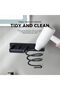 Hair dryer stand, wall-mounted spiral holder, clothes hanger, hair straightener, hair styling tool with holes, suitable for bathroom use (black). - 5