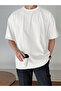 Men's White Plain 100% Organic Cotton Knitted Oversize T-Shirt