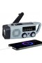Emergency solar handheld radio, 2000mAh AM/FM receiver with headphone jack LED flashlight USB phone charger SOS