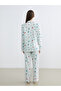 Button-Down Collar Printed Women's Pyjama Set - 5