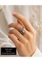 Adjustable Silver Color Elegant Women's Ring with Deer Head and Antler Figures - Nature Themed with Special Box