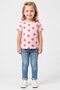 Toddlers Girl Allover Print Short Sleeve Top, Multicolor