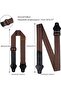 Adjustable cotton guitar strap – comfortable shoulder strap, suitable for folk, acoustic, electric guitars and bass guitars (brown) - 2