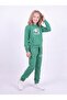 Girl's Printed Kangaroo Pocket Hooded Tracksuit Set - 5