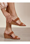 Brown Comfort Wedge Slide Sandals - 7