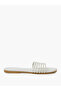 White Braided Strap Flat Sandals