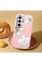 Samsung Galaxy S25 Compatible Case Camera Protector Pink Silicone Couple Phone Case with Floral Pattern - 2