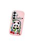 Samsung Galaxy S25 Plus Compatible Case Camera Protector Pink Silicone Couple Phone Case Panda Pattern - 3
