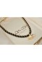 Ykl137 Marquette Stone Cord Knitted Necklace - 2