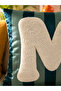 Punch Embroidered Throw Pillow Cover - 43*43 cm - Green Letter m - Pnk001 - 2