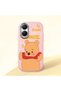 Poco X7 Pro Compatible Case Camera Protector Pink Silicone Couple Phone Case with Bear Pattern