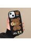 Realme 12 Lite Compatible Case Camera Protector Black Silicone Couple Phone Case with Bear Pattern - 6