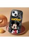 iPhone 13 Mini Compatible Case Camera Protector Black Silicone Couple Phone Case Character Patterned - 2