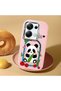 Poco M6 Pro 4g Compatible Case Camera Protector Pink Silicone Couple Phone Case Panda Pattern - 2