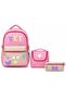 School Bag Set of 3 Imported Luxury School Bag Complete with Lining Waterproof Bag+Lunch Bag+Pen Holder Embroidered Print - 6