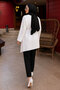 Tie-Waist Asymmetrical Cut Tunic Tsd260265 White - 6