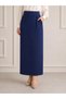 Women's Black High Waist Button Detailed Pocketed Scuba Crepe Lycra Pencil Skirt (Promotional Price)