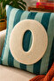Punch Embroidered Throw Pillow Cover - 43*43 cm - Green Letter O - Pnk001 - 2