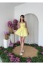 Women's Sari Strapless Bow Lace Detailed Corset Look Mini Dress - 4