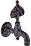 2 Pieces Ottoman Bath Faucet Copper Oxide Color Patterned Heavy Model Kurna Faucet Compatible with All Bathrooms (with Polisher) - 3